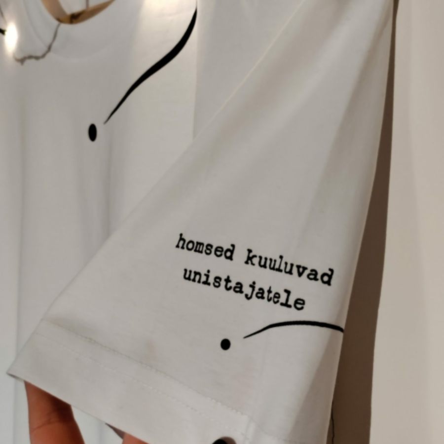Pluus "homsed kuuluvad unistajatele?“ valge